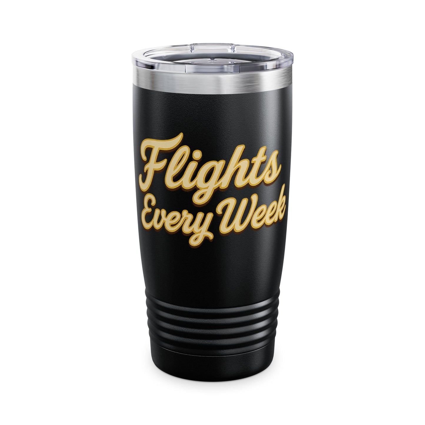 Stylish Travel Tumbler - "Flights Every Week" - Perfect for Adventurers, Travel Enthusiasts, Gifts, Hot Drinks, On-the-Go