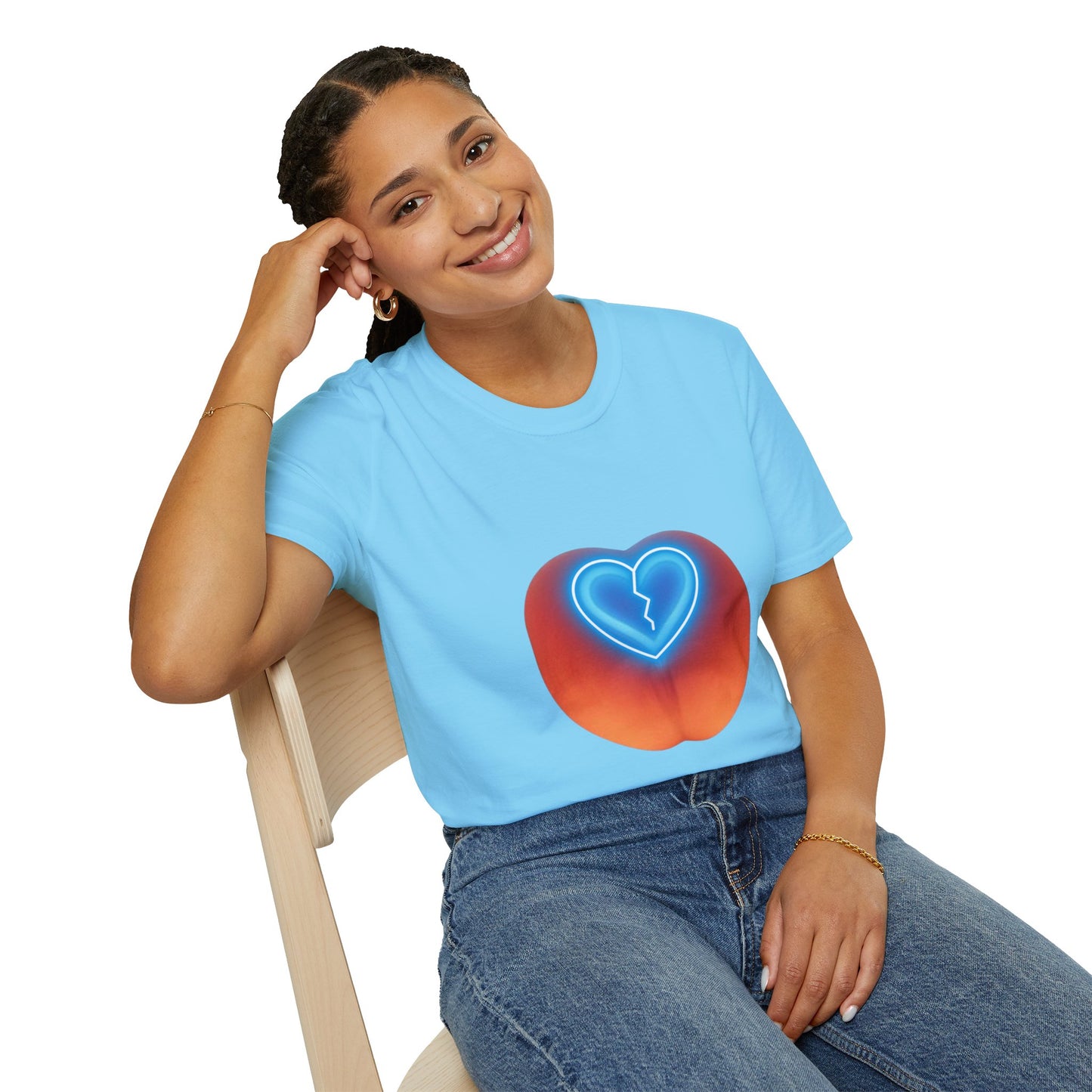 🍑 Peach Broken Heart Logo T-Shirt