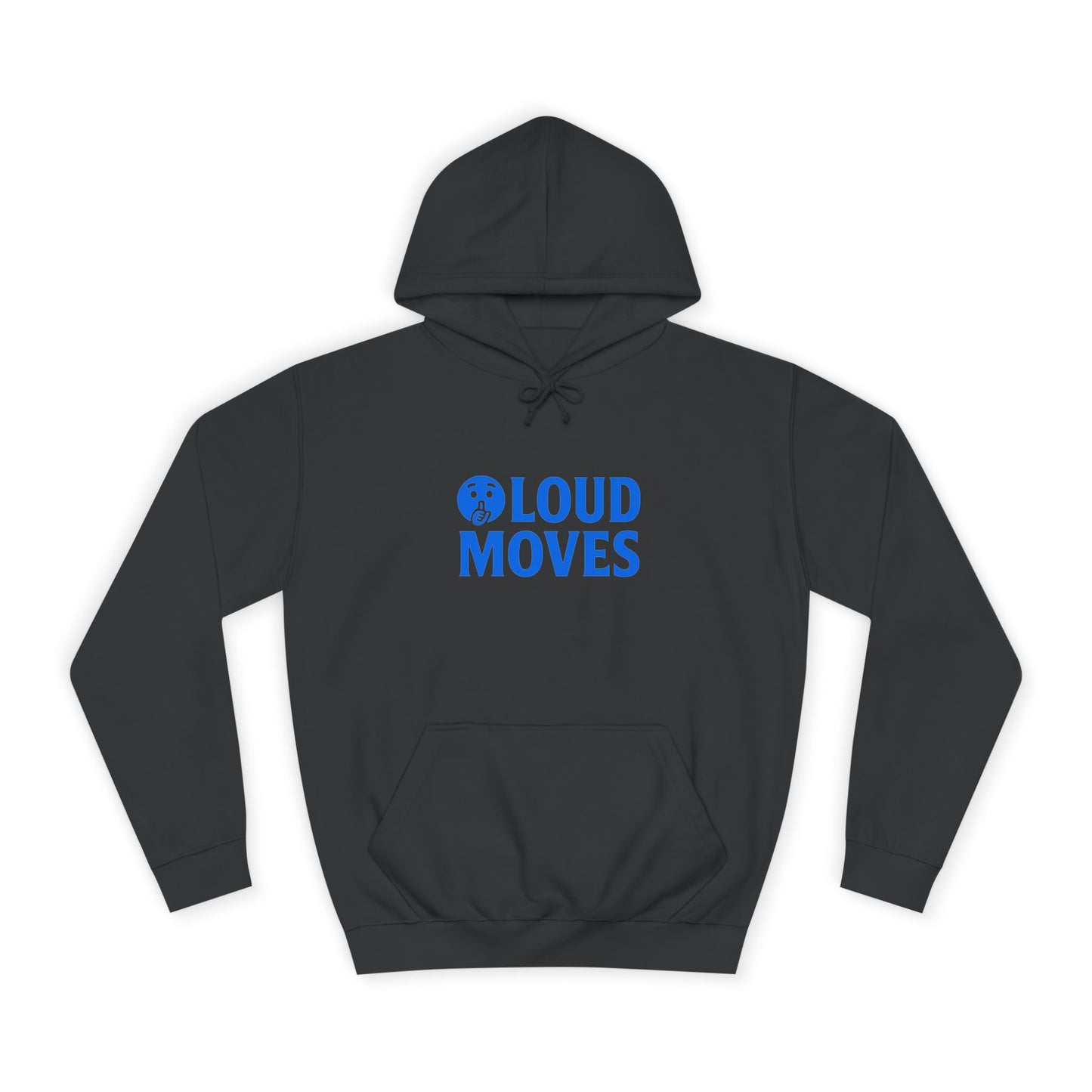 Loud Moves Premium College Hoodie – White / Sky Blue / Black