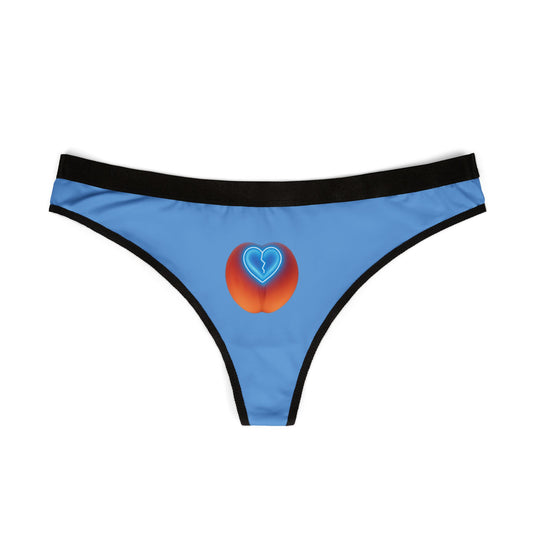 Peach Heart Women's Thongs Blue