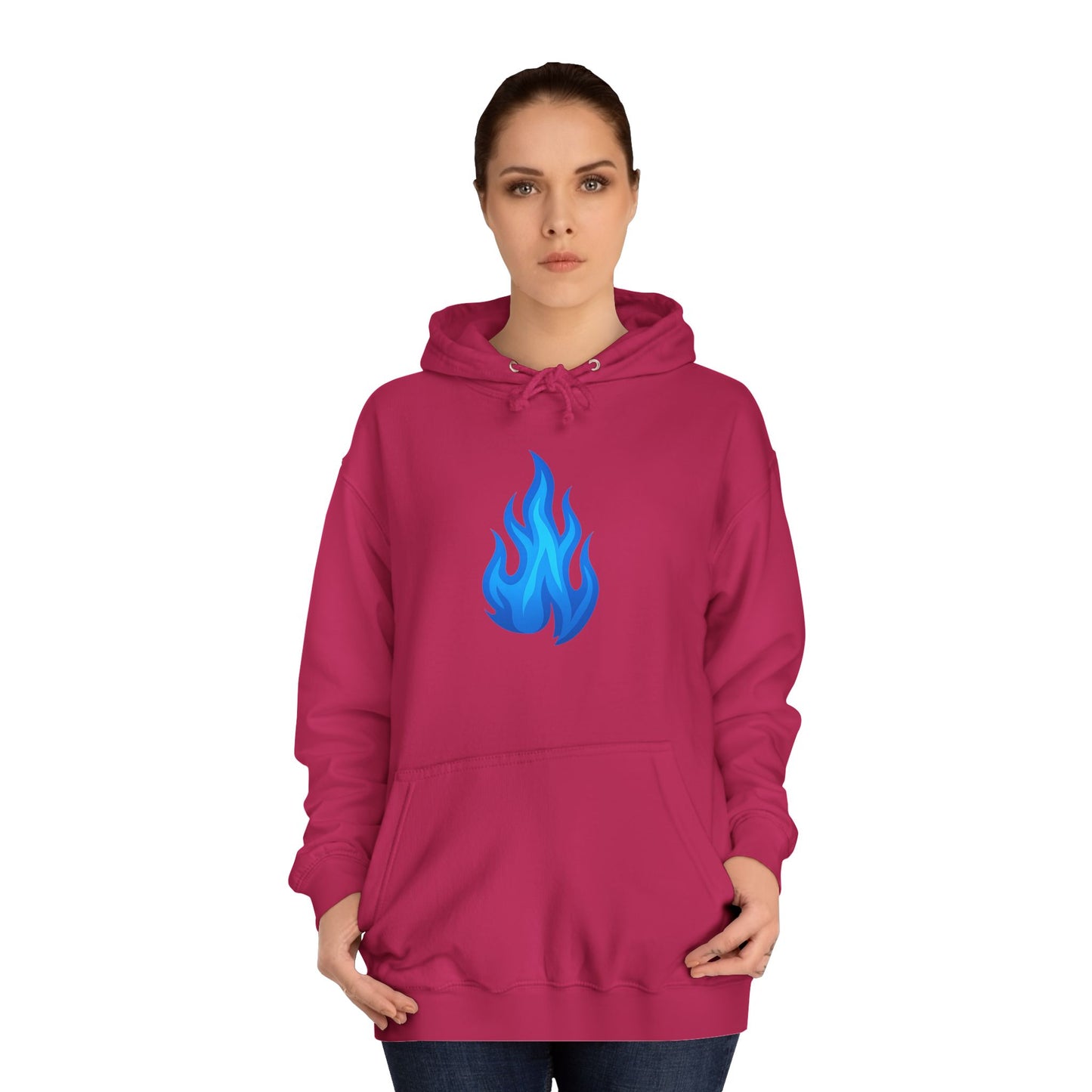 Blue Flame Emoji Hoodie – Bold Color Edition
