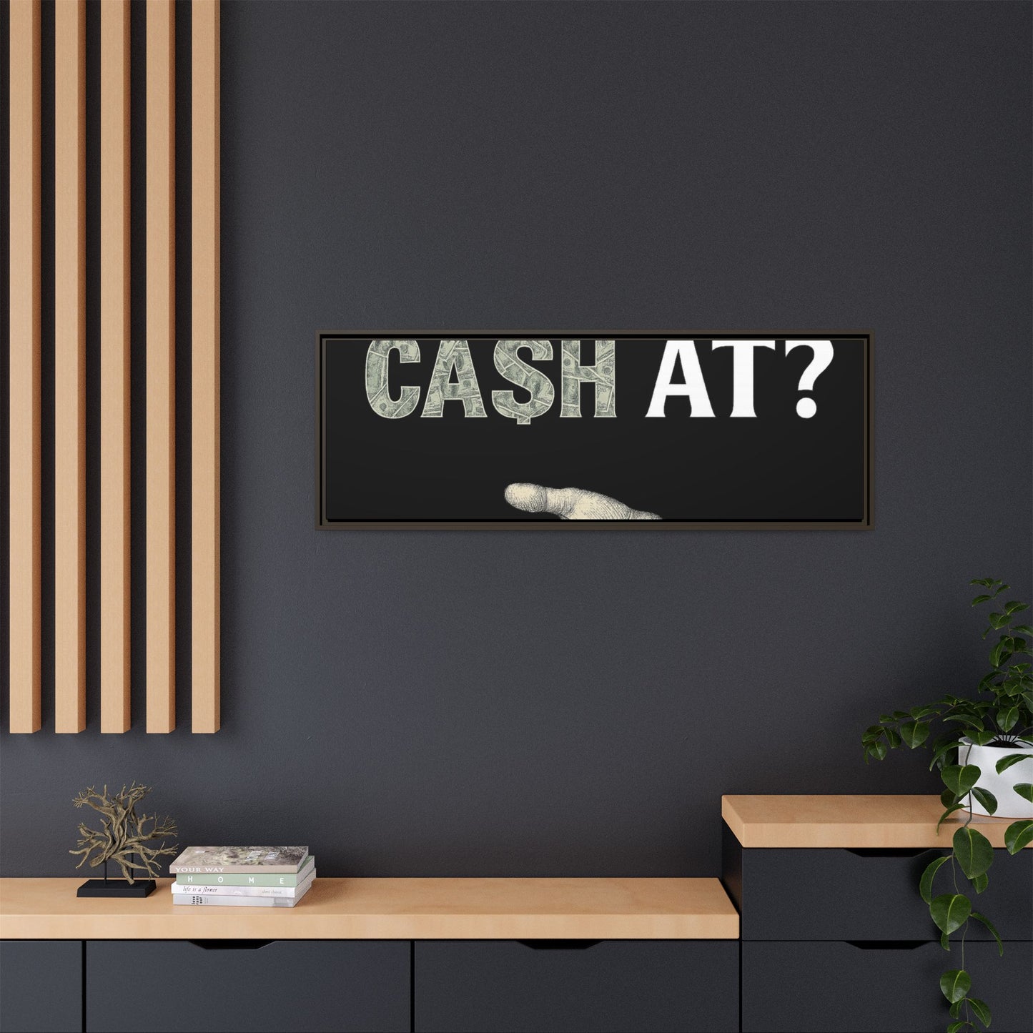 Framed Wall Art - Where My Cash At?, Money Decor, Funny Home Accent, Gift for Friends, Financial Humor