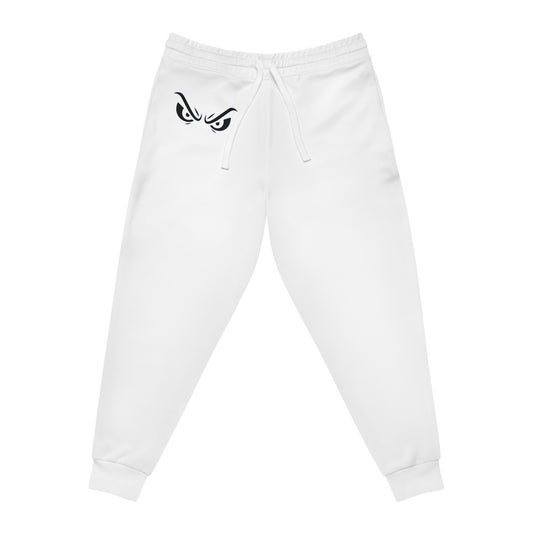 Menacing Eyes White Joggers – Performance Edition