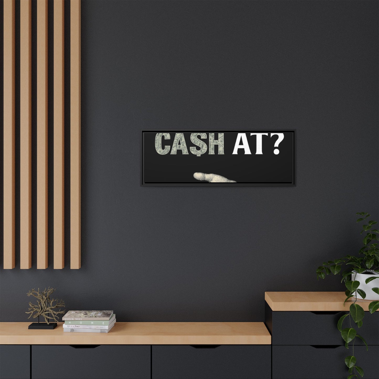 Framed Wall Art - Where My Cash At?, Money Decor, Funny Home Accent, Gift for Friends, Financial Humor