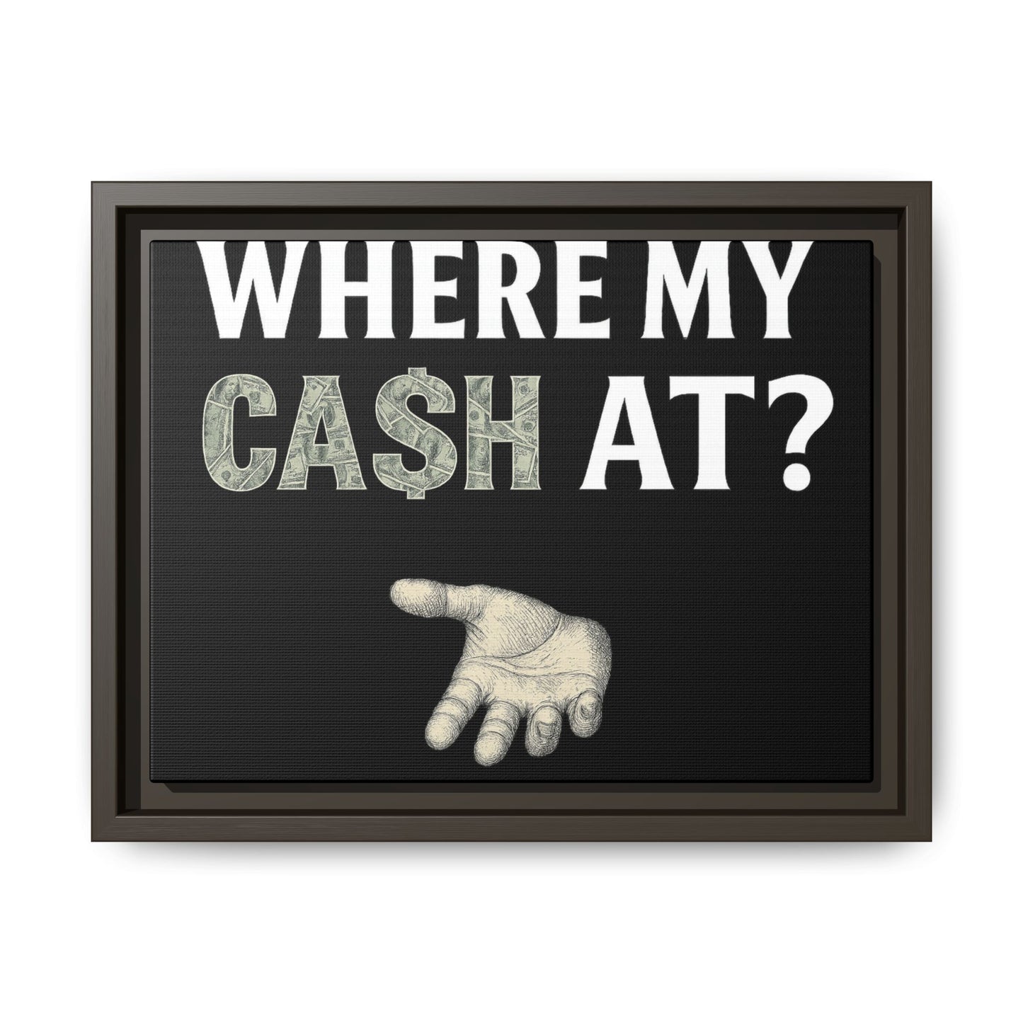 Framed Wall Art - Where My Cash At?, Money Decor, Funny Home Accent, Gift for Friends, Financial Humor