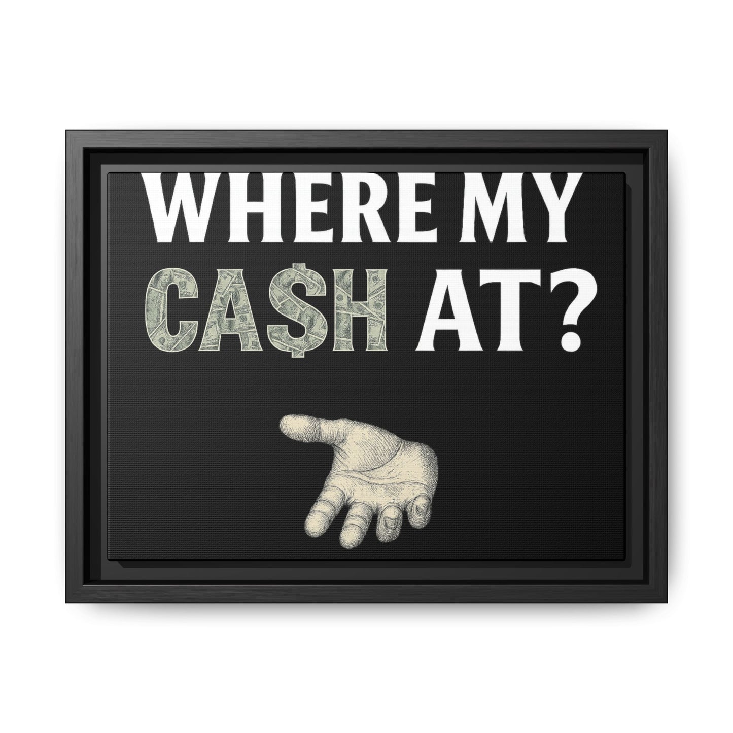 Framed Wall Art - Where My Cash At?, Money Decor, Funny Home Accent, Gift for Friends, Financial Humor