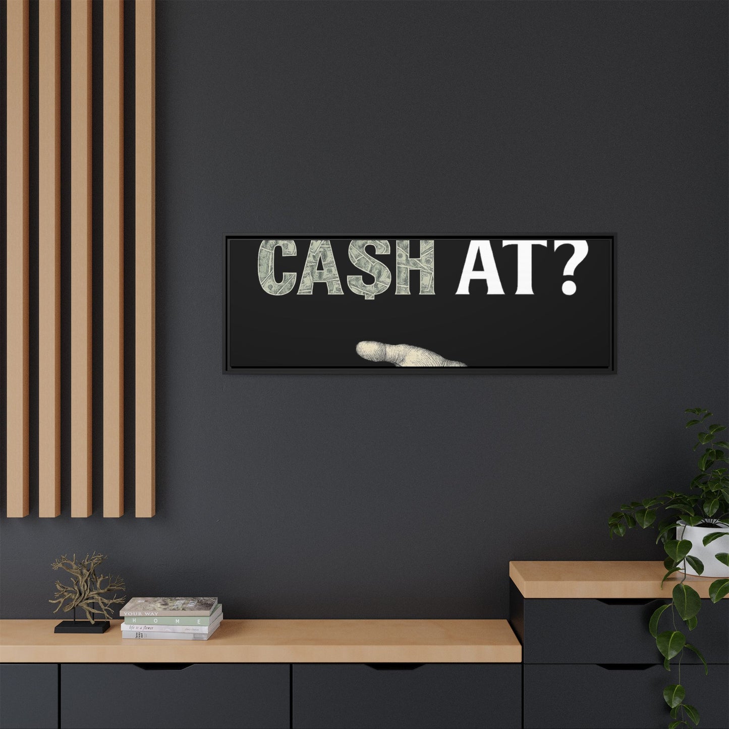 Framed Wall Art - Where My Cash At?, Money Decor, Funny Home Accent, Gift for Friends, Financial Humor