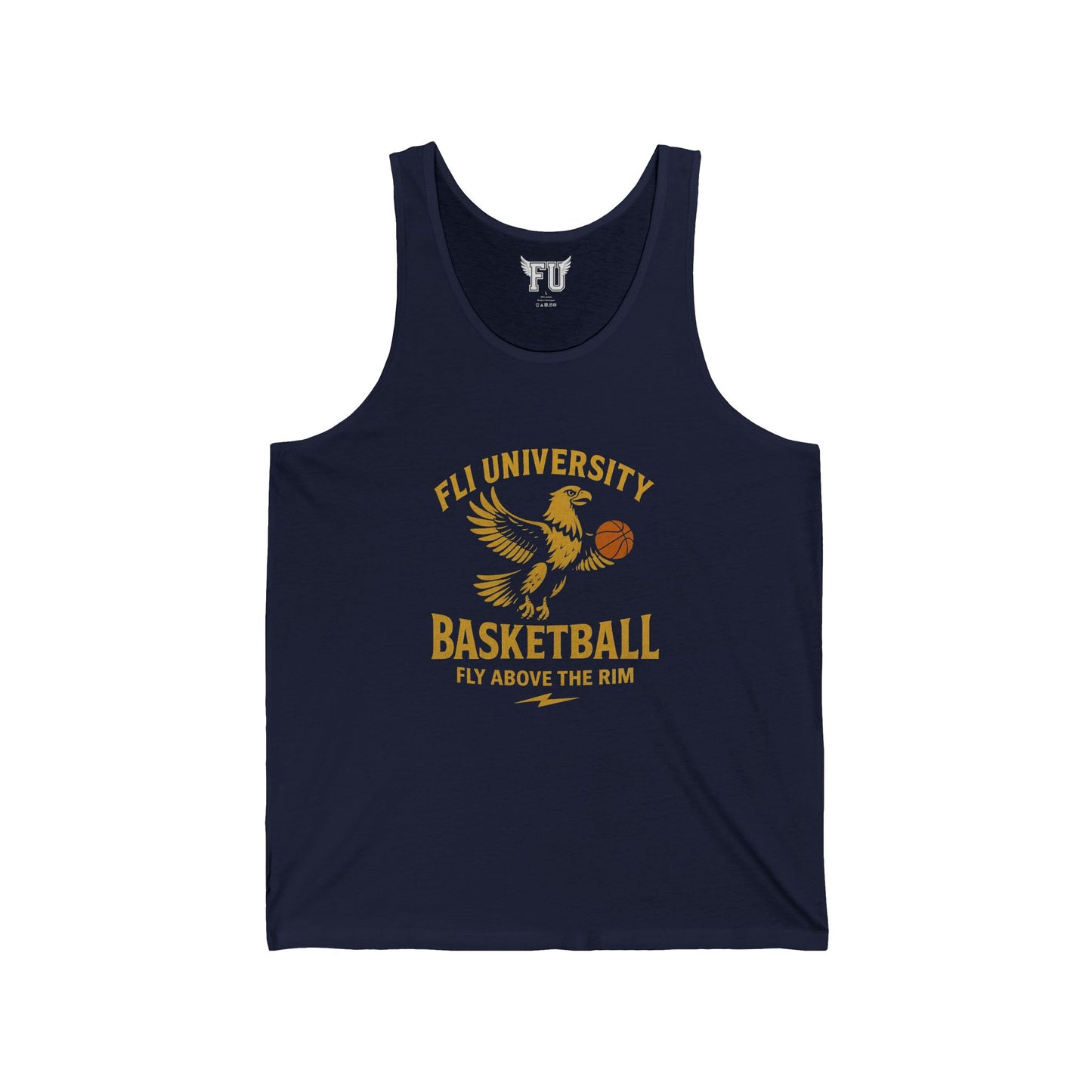 FLI University “Above the Rim” Basketball Tank Top – Black & Navy