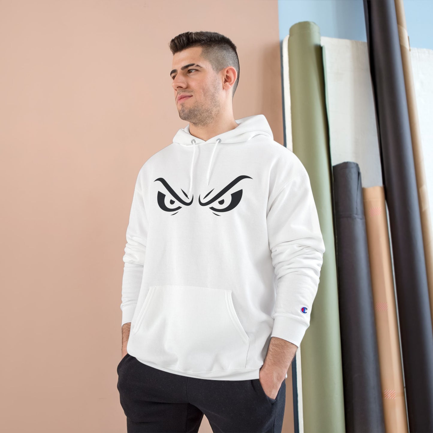 Menacing Eyes Champion® Hoodie – Unbreakable Focus Edition