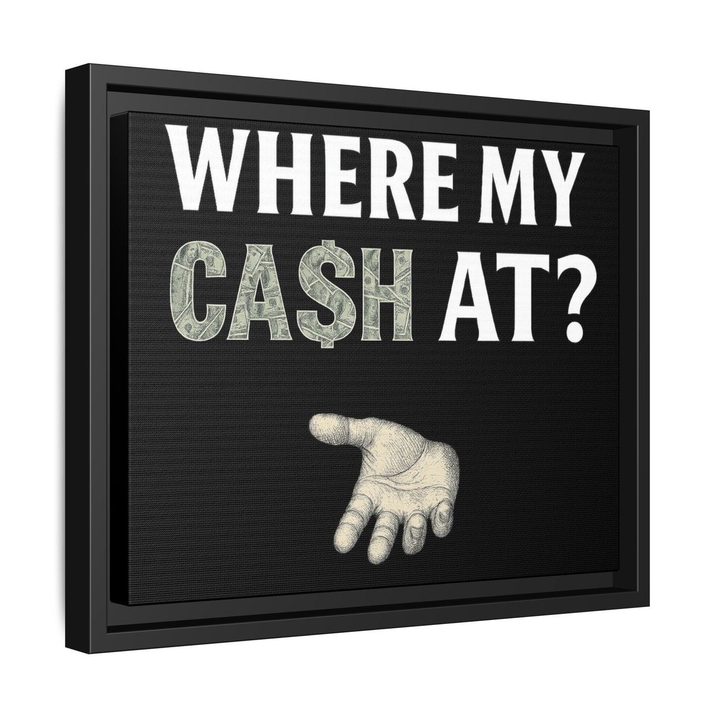 Framed Wall Art - Where My Cash At?, Money Decor, Funny Home Accent, Gift for Friends, Financial Humor