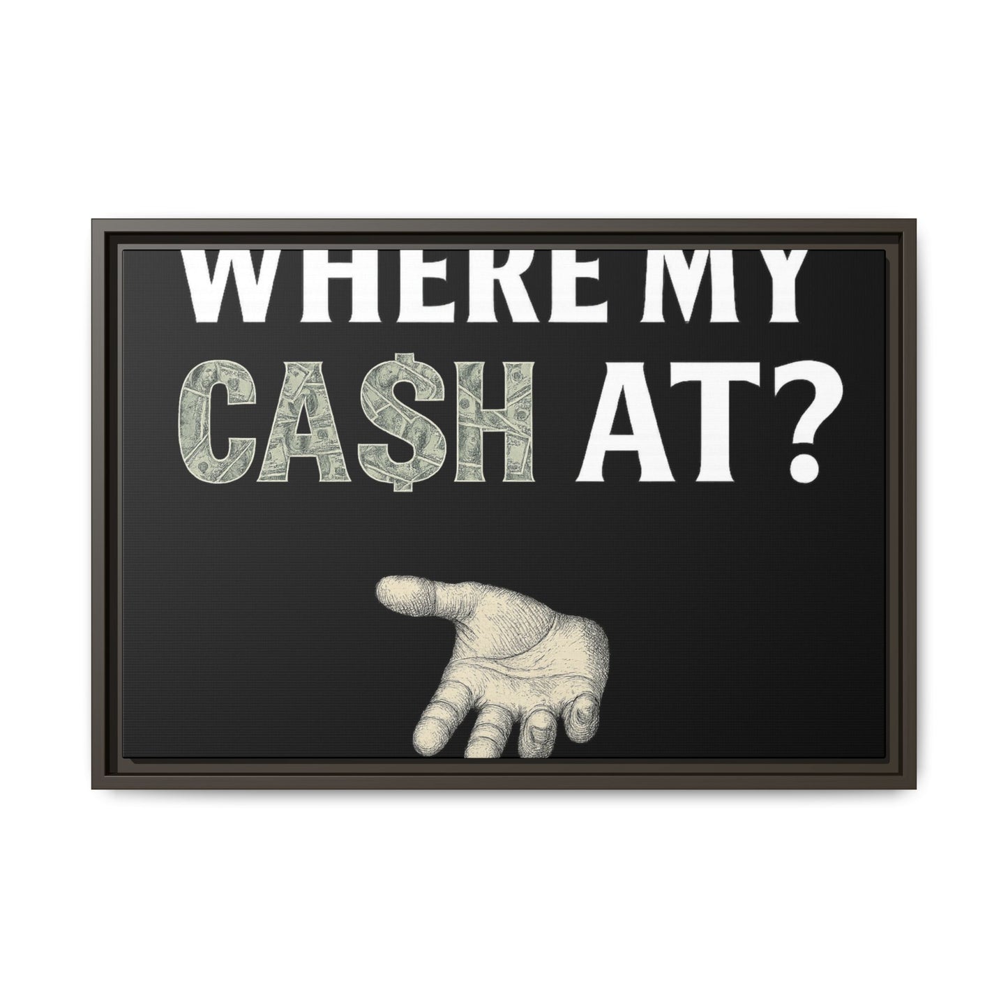 Framed Wall Art - Where My Cash At?, Money Decor, Funny Home Accent, Gift for Friends, Financial Humor