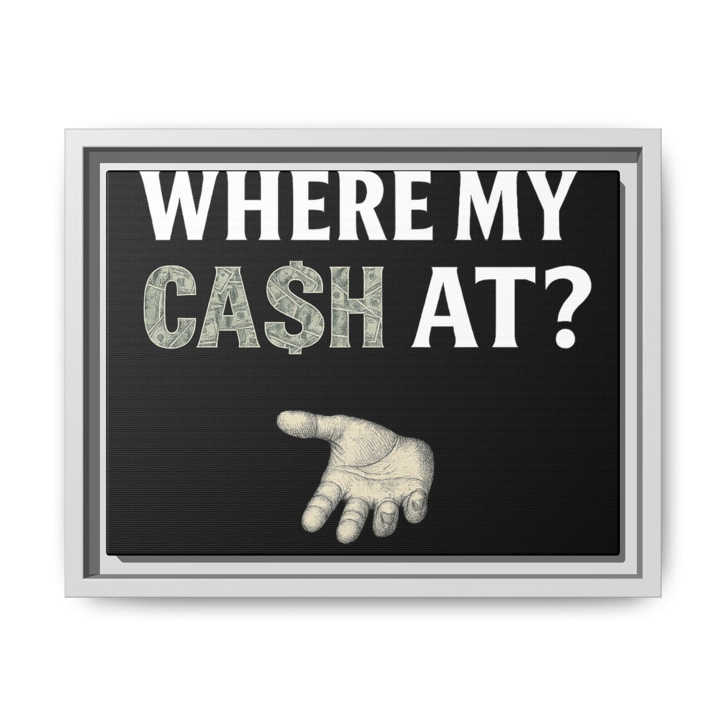 Framed Wall Art - Where My Cash At?, Money Decor, Funny Home Accent, Gift for Friends, Financial Humor