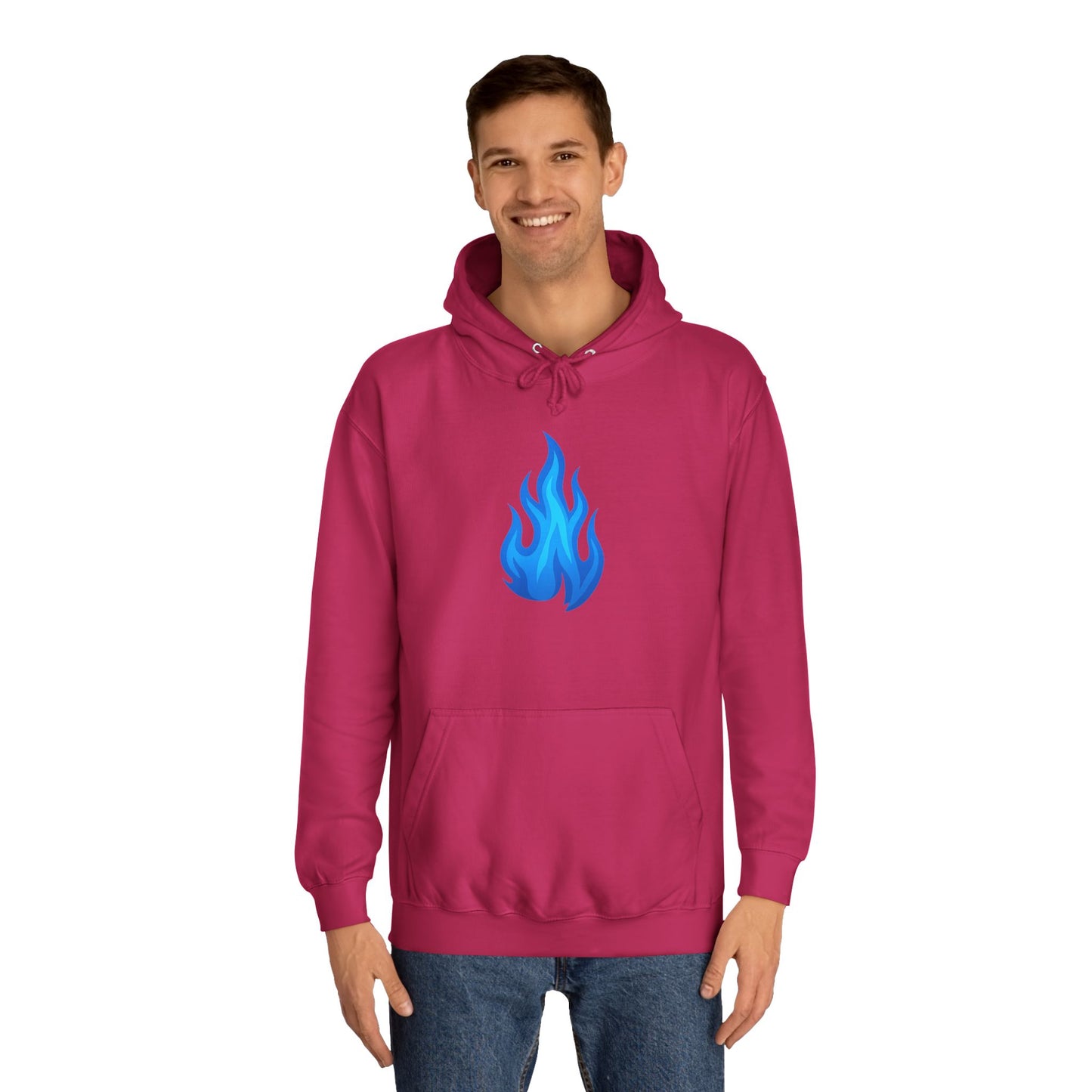 Blue Flame Emoji Hoodie – Bold Color Edition