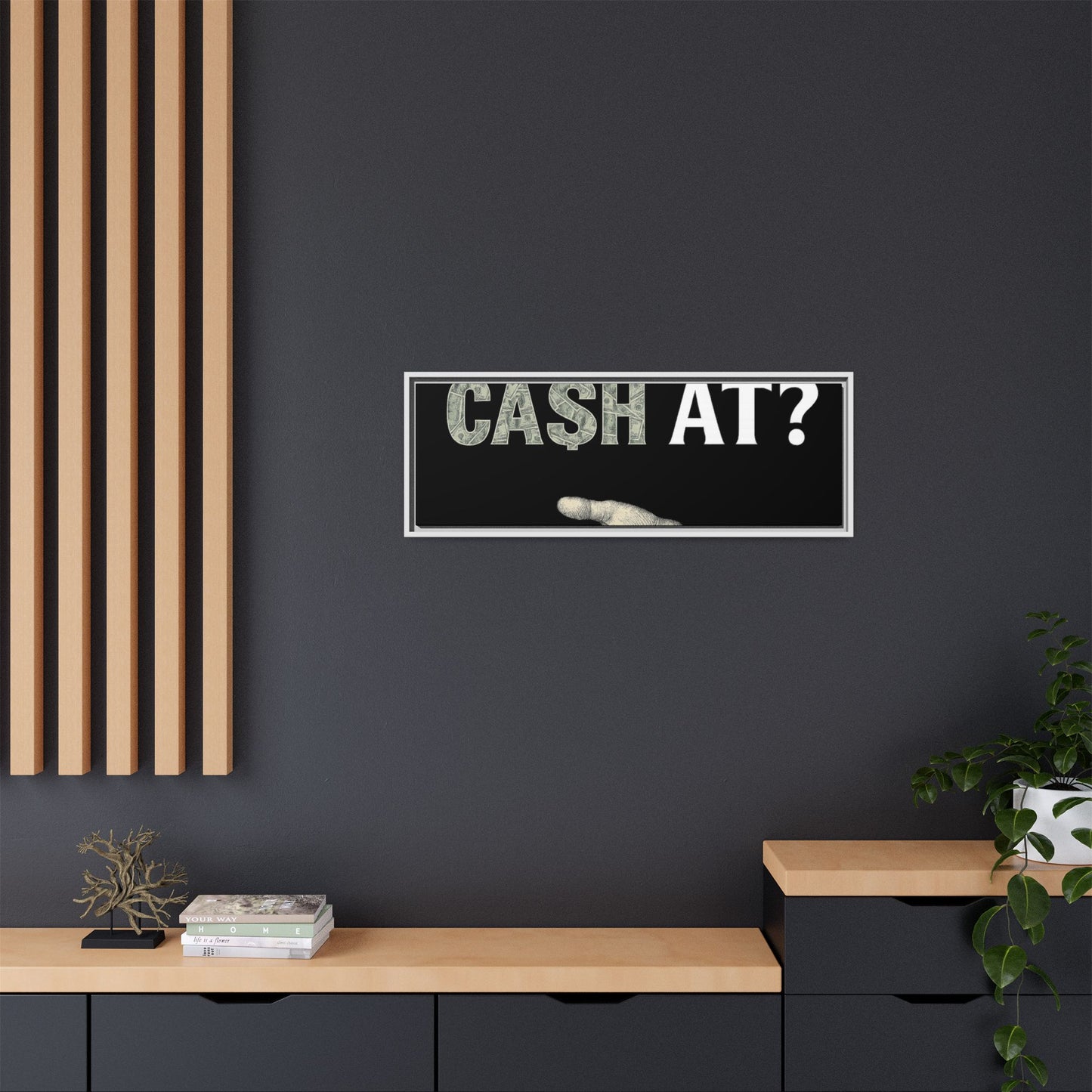 Framed Wall Art - Where My Cash At?, Money Decor, Funny Home Accent, Gift for Friends, Financial Humor