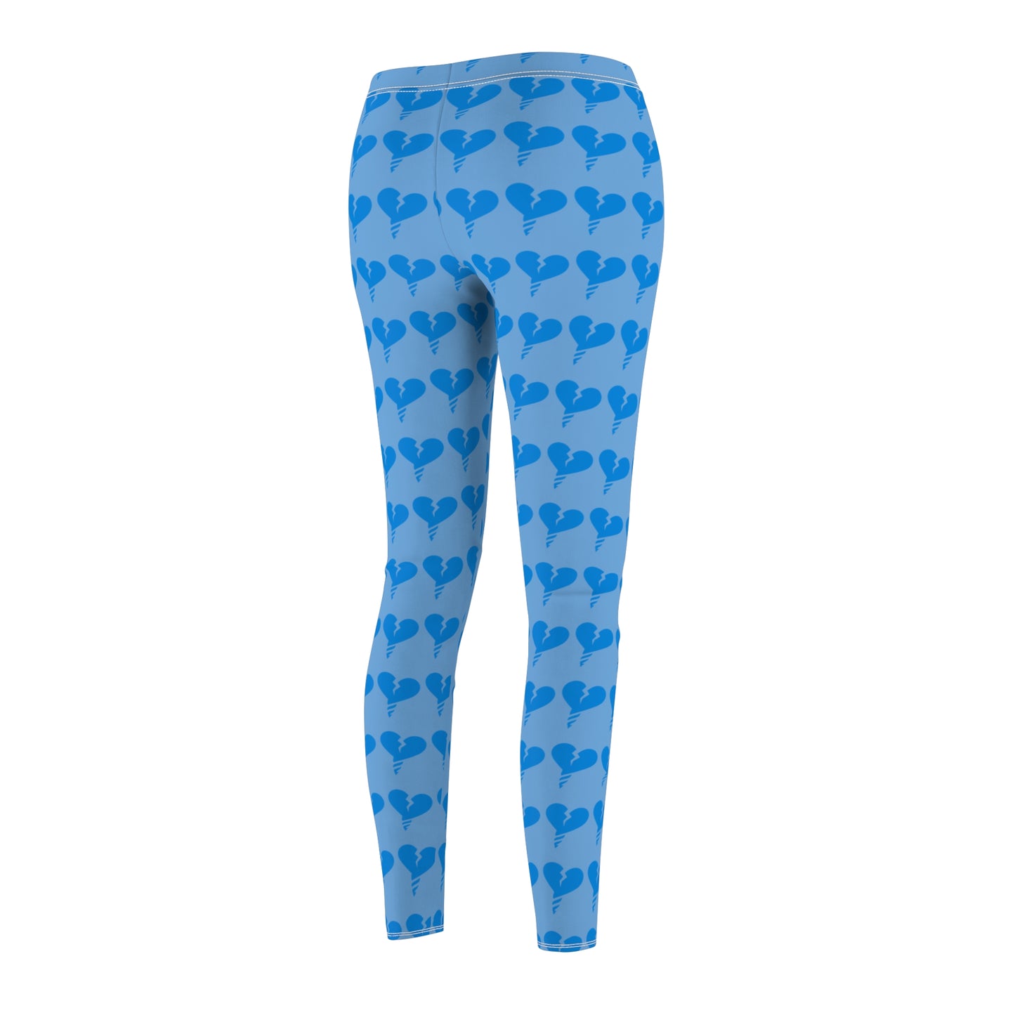 Blue Drill Pattern Women's Casual Leggings, Cute Workout Pants, Trendy AOP Leggings, Summer Fashion, Cozy Athleisure Wear