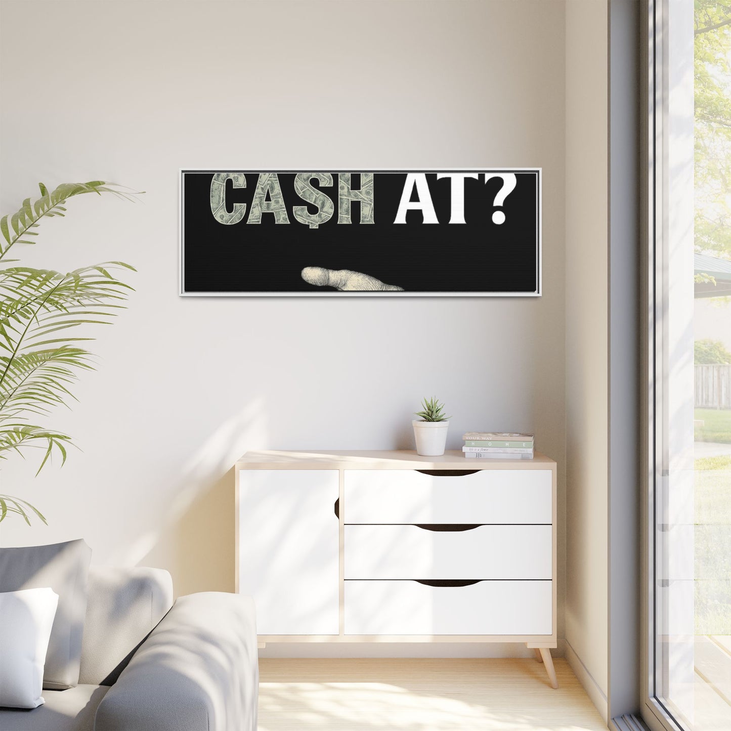 Framed Wall Art - Where My Cash At?, Money Decor, Funny Home Accent, Gift for Friends, Financial Humor