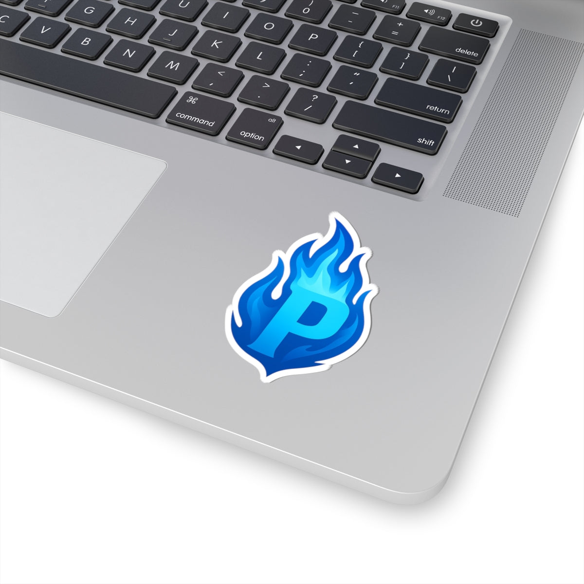 Blue Flame “P” Logo Vinyl Sticker – Kiss-Cut Glossy Finish
