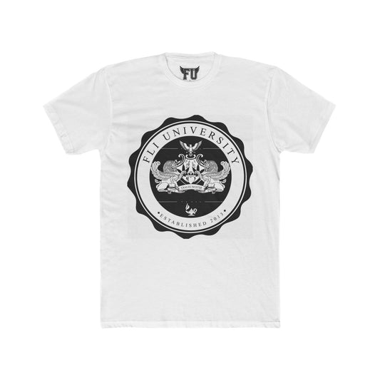 Official Fli University Logo Seal Tee – Unisex Classic Fit (White or Black)