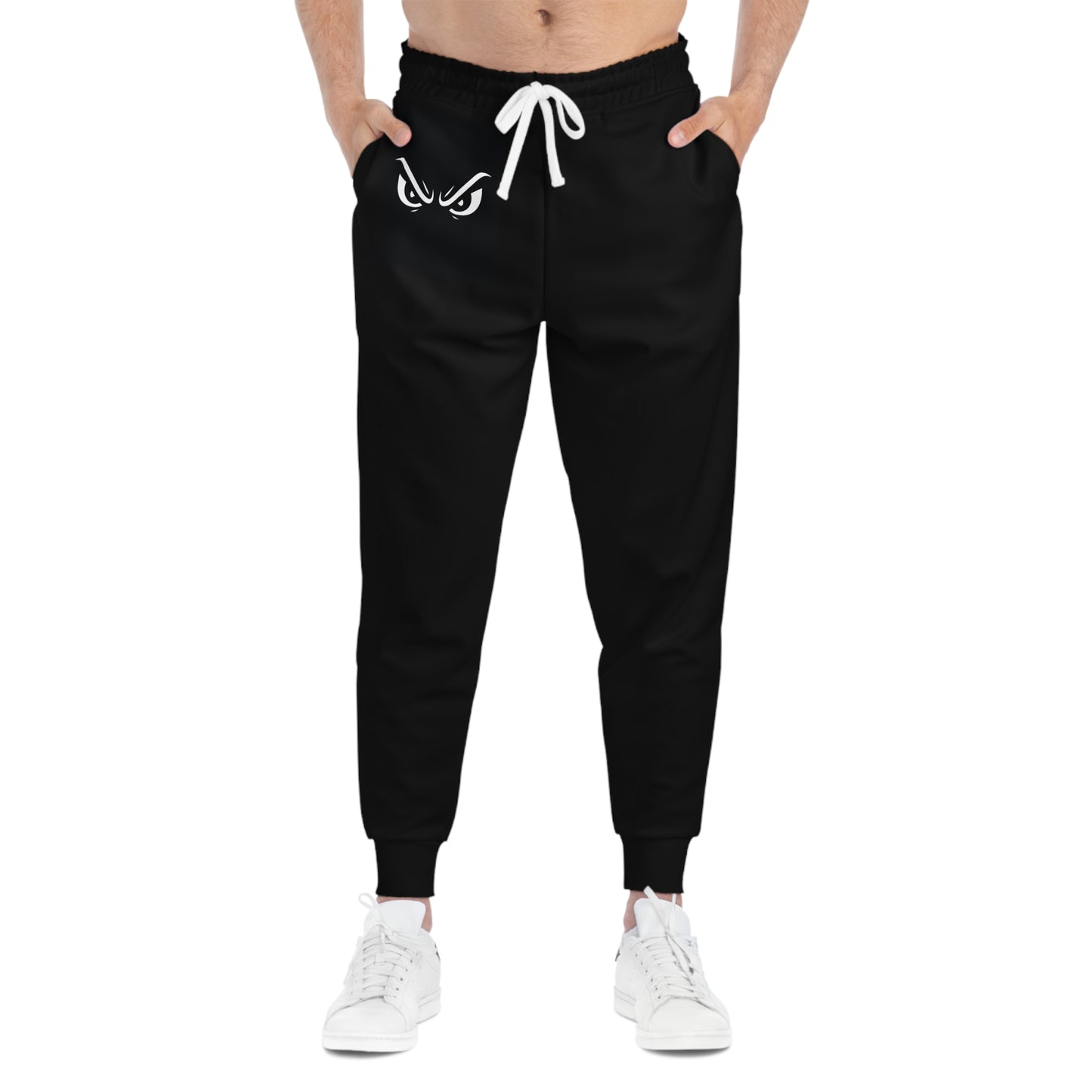 Menacing Eyes Black Joggers – Minimalist Focus Edition