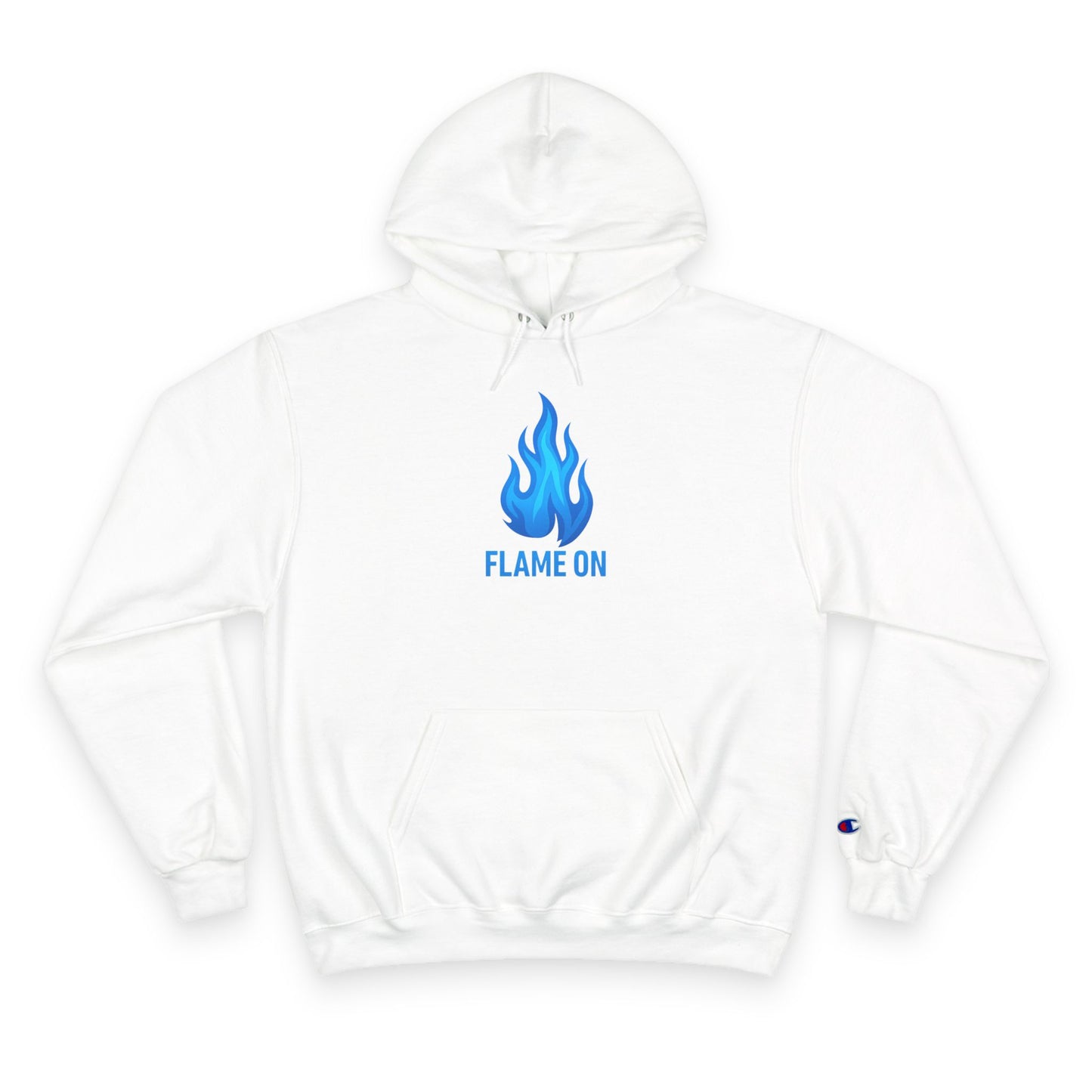 Flame On Champion Hoodie – Blue Flame Edition