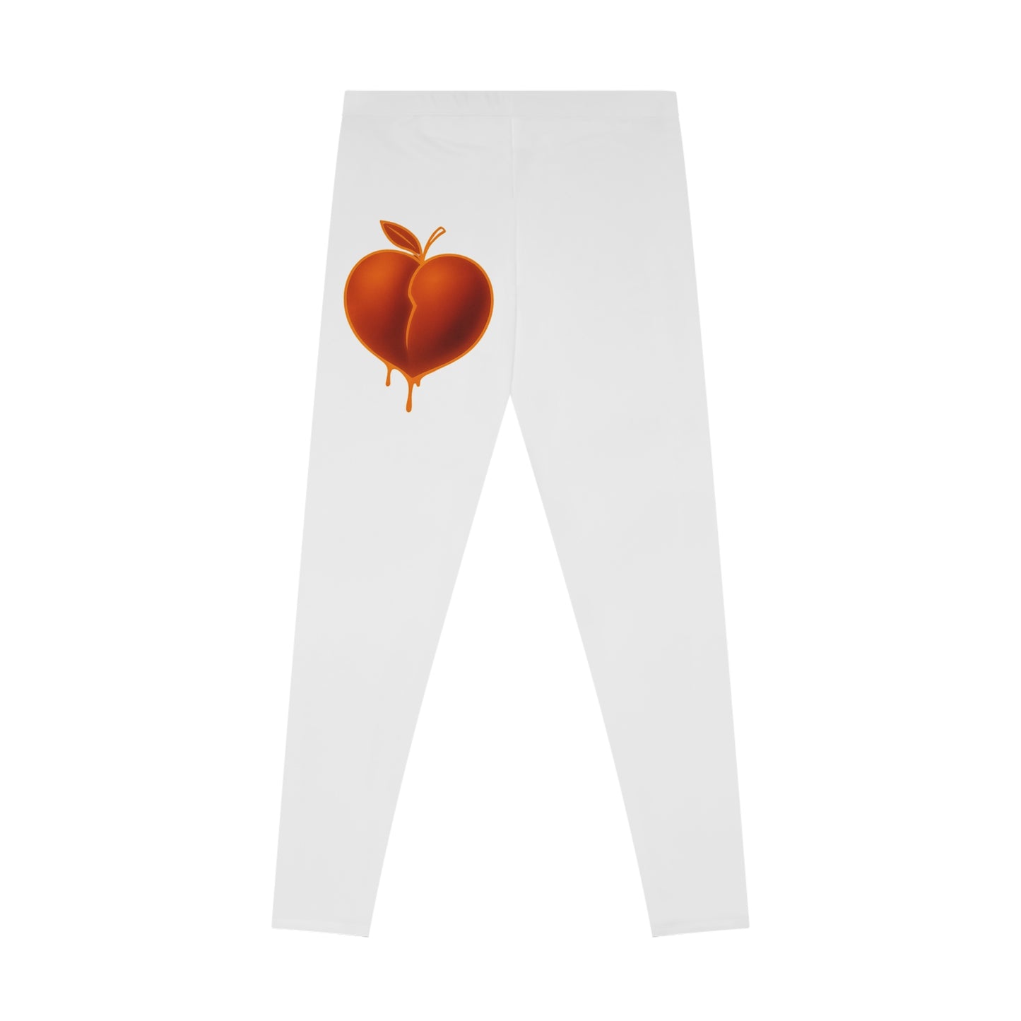 Dripping Peach Heart Stretchy Leggings – Soft Yoga Pants, Fitness Apparel, Everyday Style