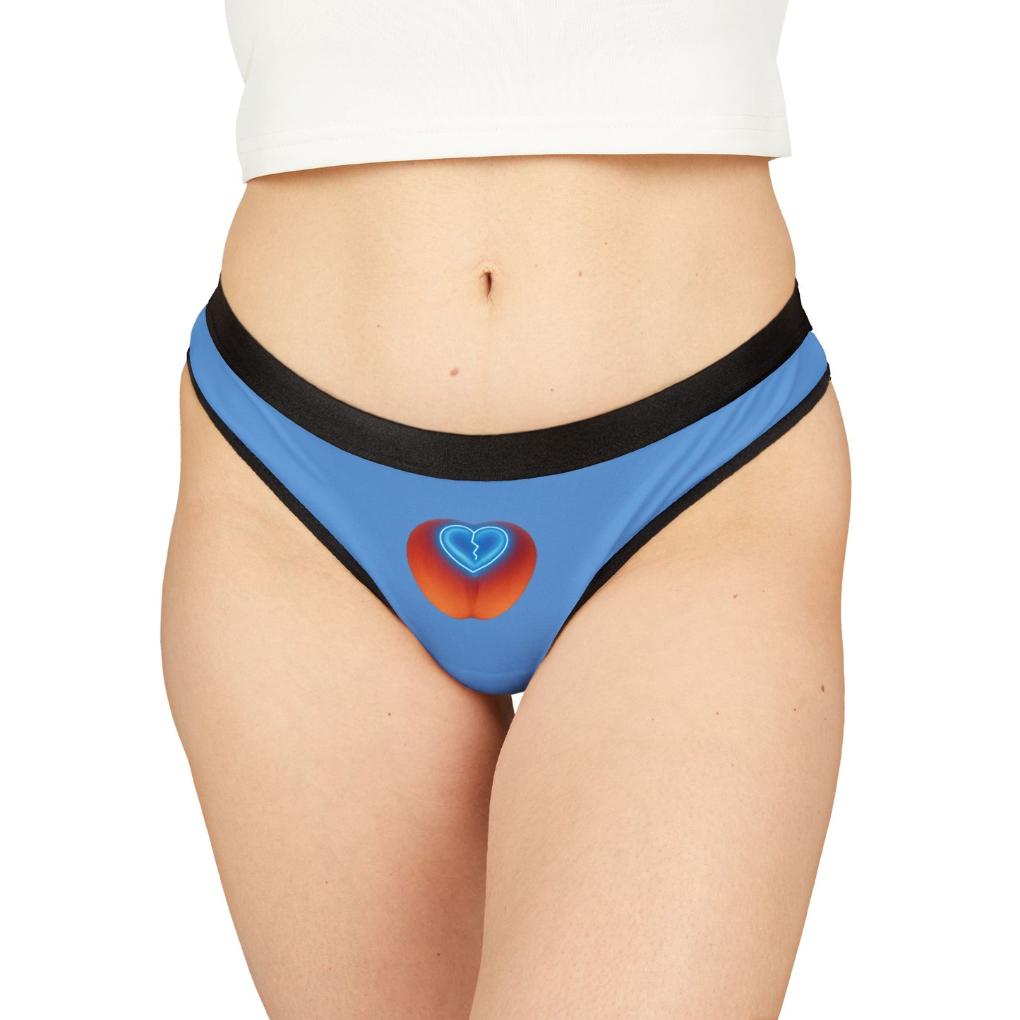 Peach Heart Women's Thongs Blue