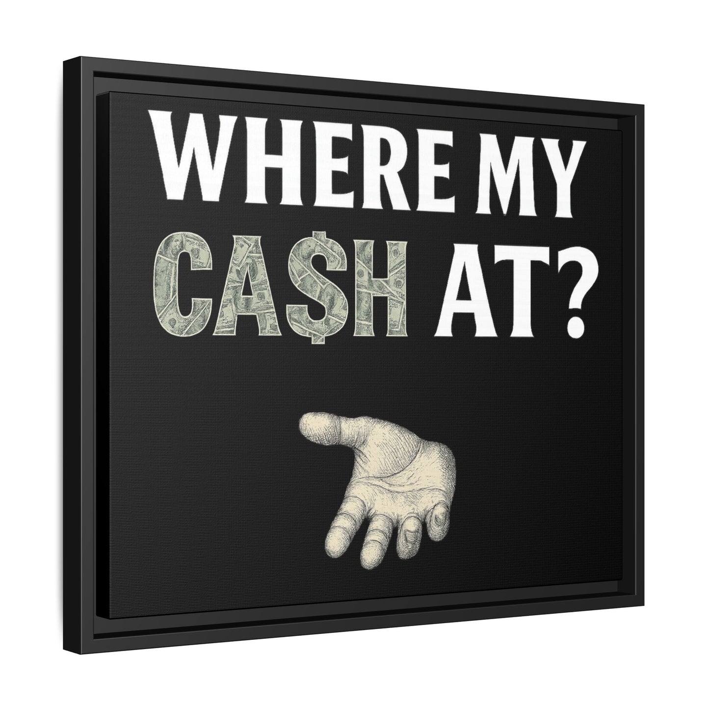 Framed Wall Art - Where My Cash At?, Money Decor, Funny Home Accent, Gift for Friends, Financial Humor