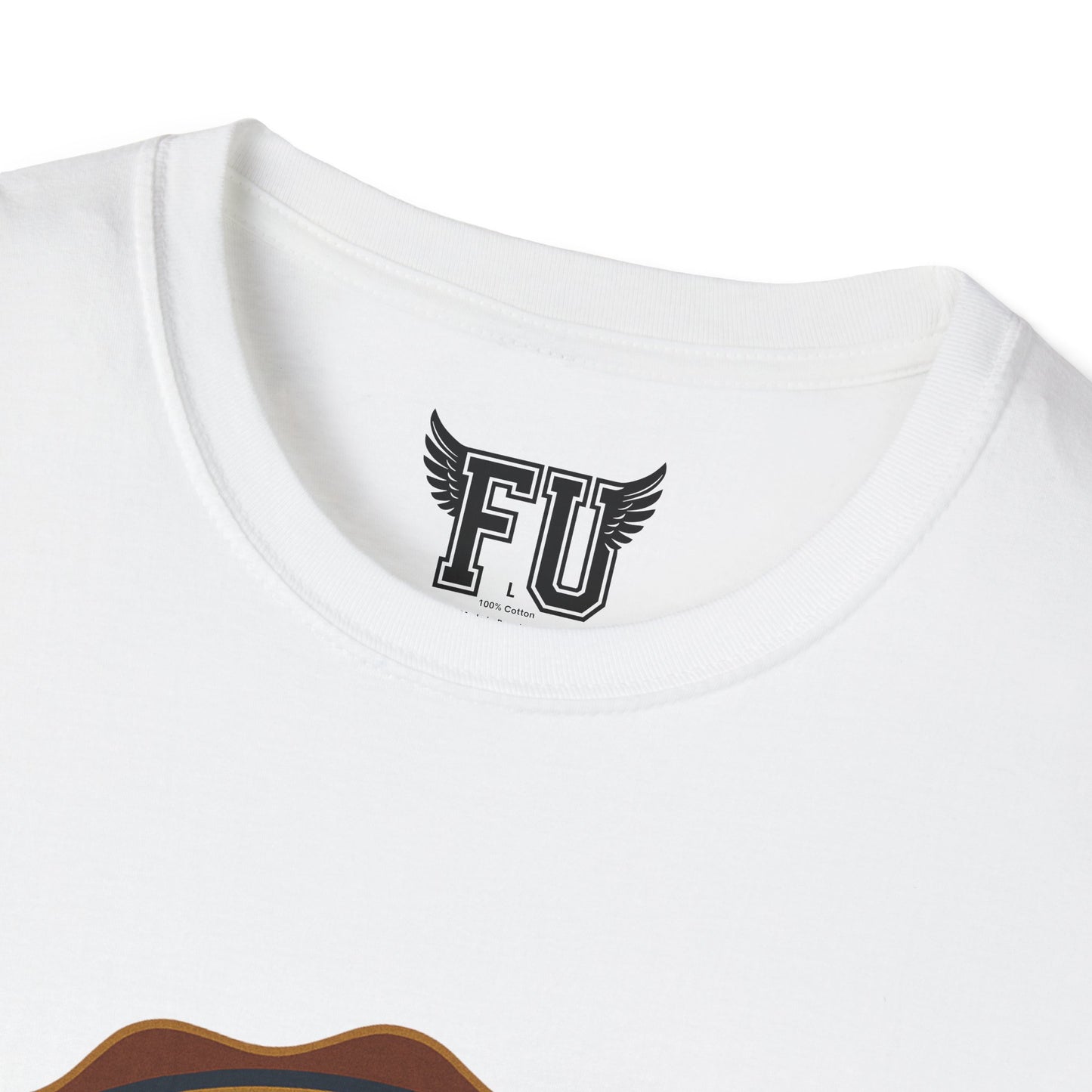 Unisex Softstyle T-Shirt with FLI University Crest, College Tee