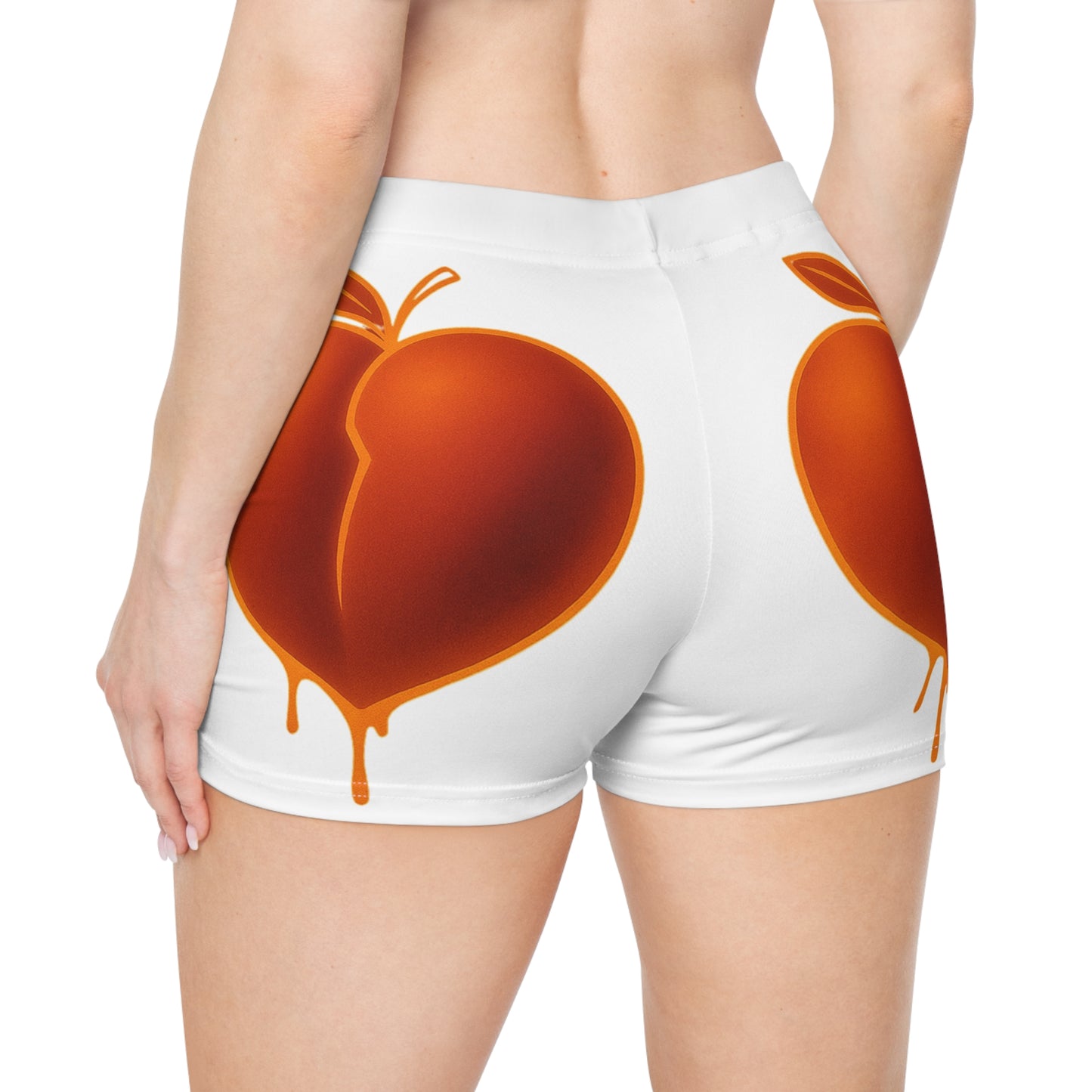 Heart Peaches Women's Shorts - Fun Summer Lounge, Cute Beachwear, Vacation Essentials, Gifts for Her, AOP Fashion