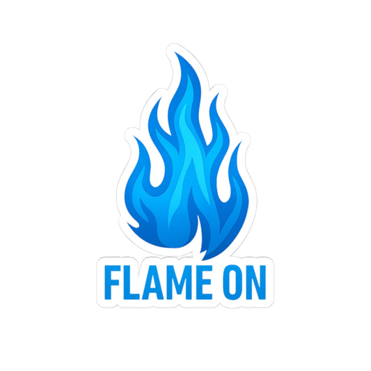 Flame On Blue Flame Emoji Vinyl Sticker – Kiss-Cut Glossy Finish