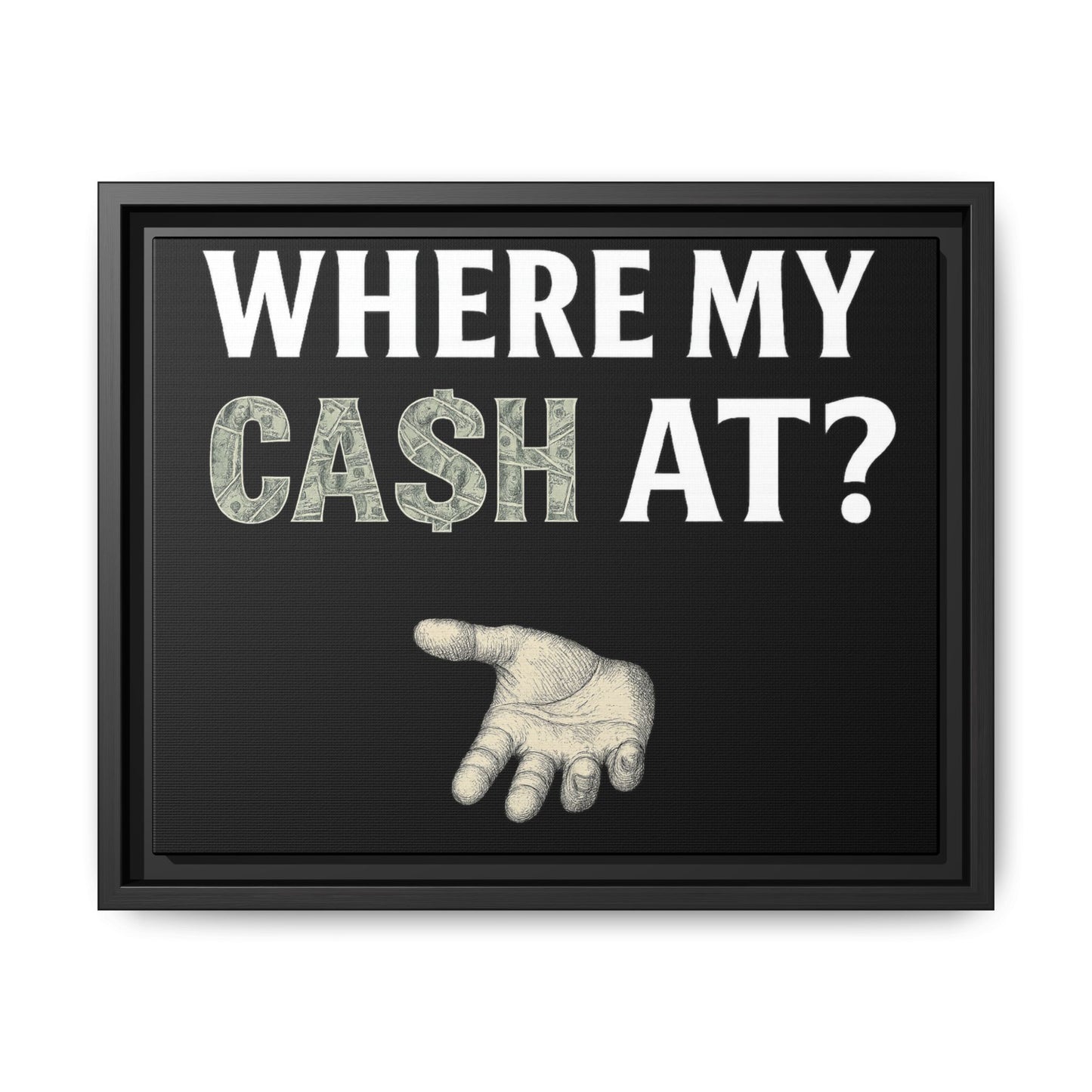 Framed Wall Art - Where My Cash At?, Money Decor, Funny Home Accent, Gift for Friends, Financial Humor