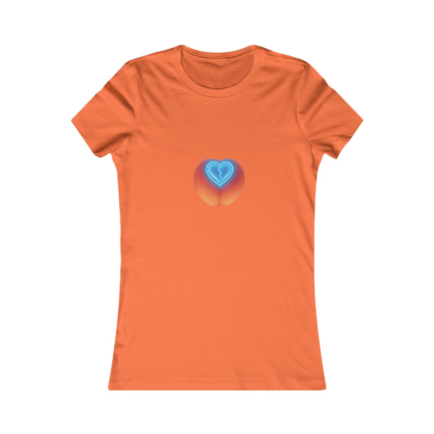 Peach Heart Women's Tee, Cute Graphic T-Shirt, Summer Style Top, Gift for Her, Casual Outfit, Birthday Gift Idea, Love Tee