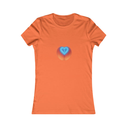 Peach Heart Women's Tee, Cute Graphic T-Shirt, Summer Style Top, Gift for Her, Casual Outfit, Birthday Gift Idea, Love Tee