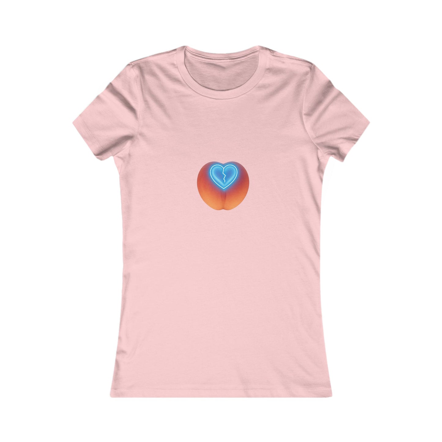 Peach Heart Women's Tee, Cute Graphic T-Shirt, Summer Style Top, Gift for Her, Casual Outfit, Birthday Gift Idea, Love Tee
